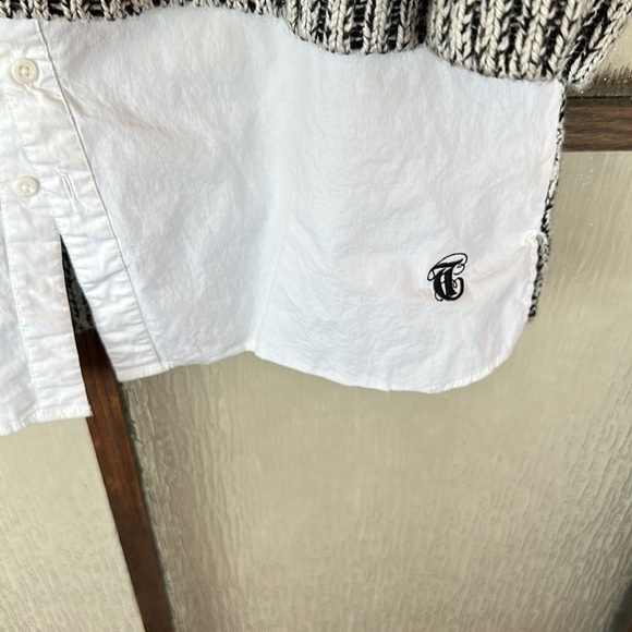 Thakoon black and white sweater with shirt detail on the front. Size XL - Picture 4 of 9